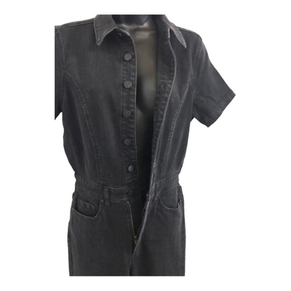 Jessica Simpson black denim button front short sleeve jeans jumpsuit size 5 new - Picture 17 of 17